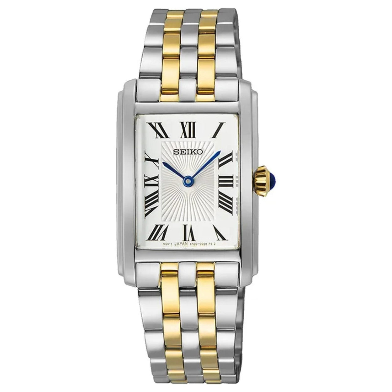 Seiko Classic SWR087P1 analog herrklocka med vit urtavla och armband i rostfritt stål