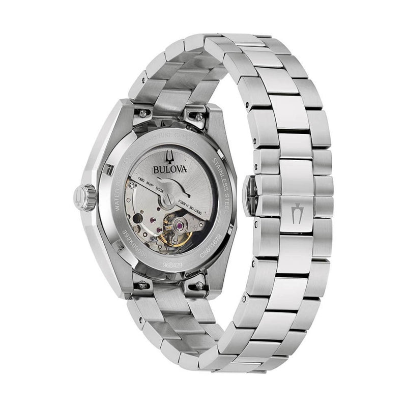 Bulova Surveyor 96B429 analog herrklocka med grön urtavla och armband i rostfritt stål
