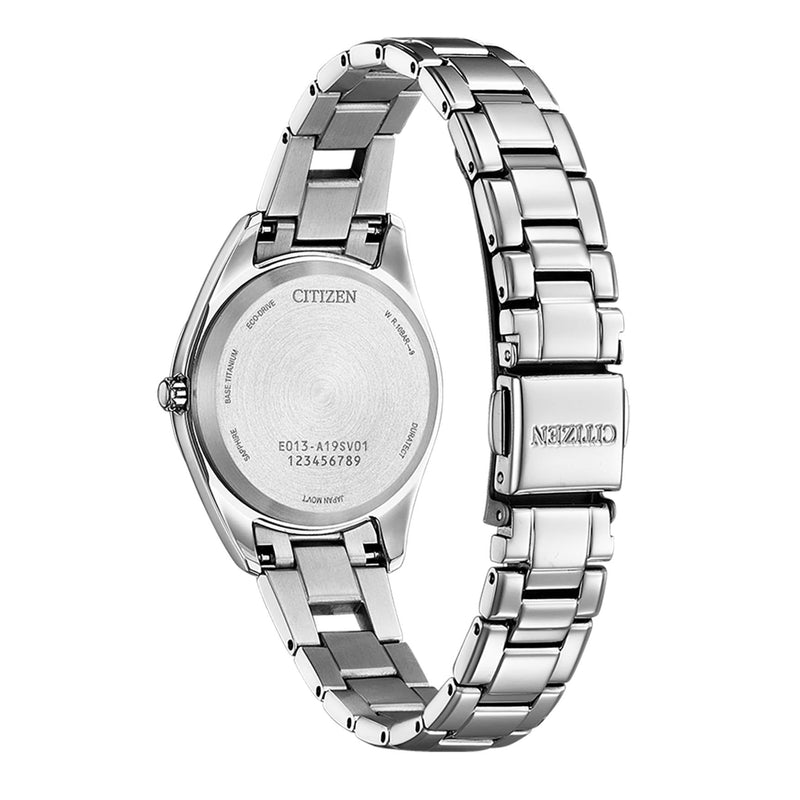 Citizen Super Titanium EW2601-81Z analog damklocka med roséguld urtavla och armband i titan