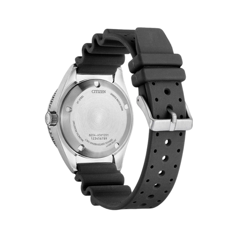 Citizen Promaster Automatic NY0120-01Z analog herrklocka med orange urtavla och armband i silikon