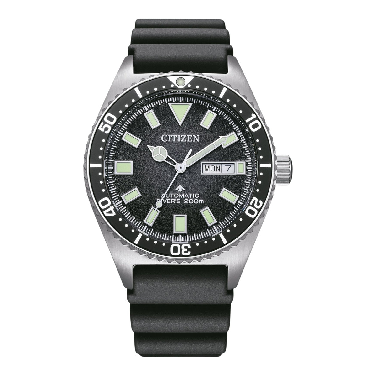 Citizen Promaster Dive NY0120-01E analog herrklocka med svart urtavla och armband i gummi