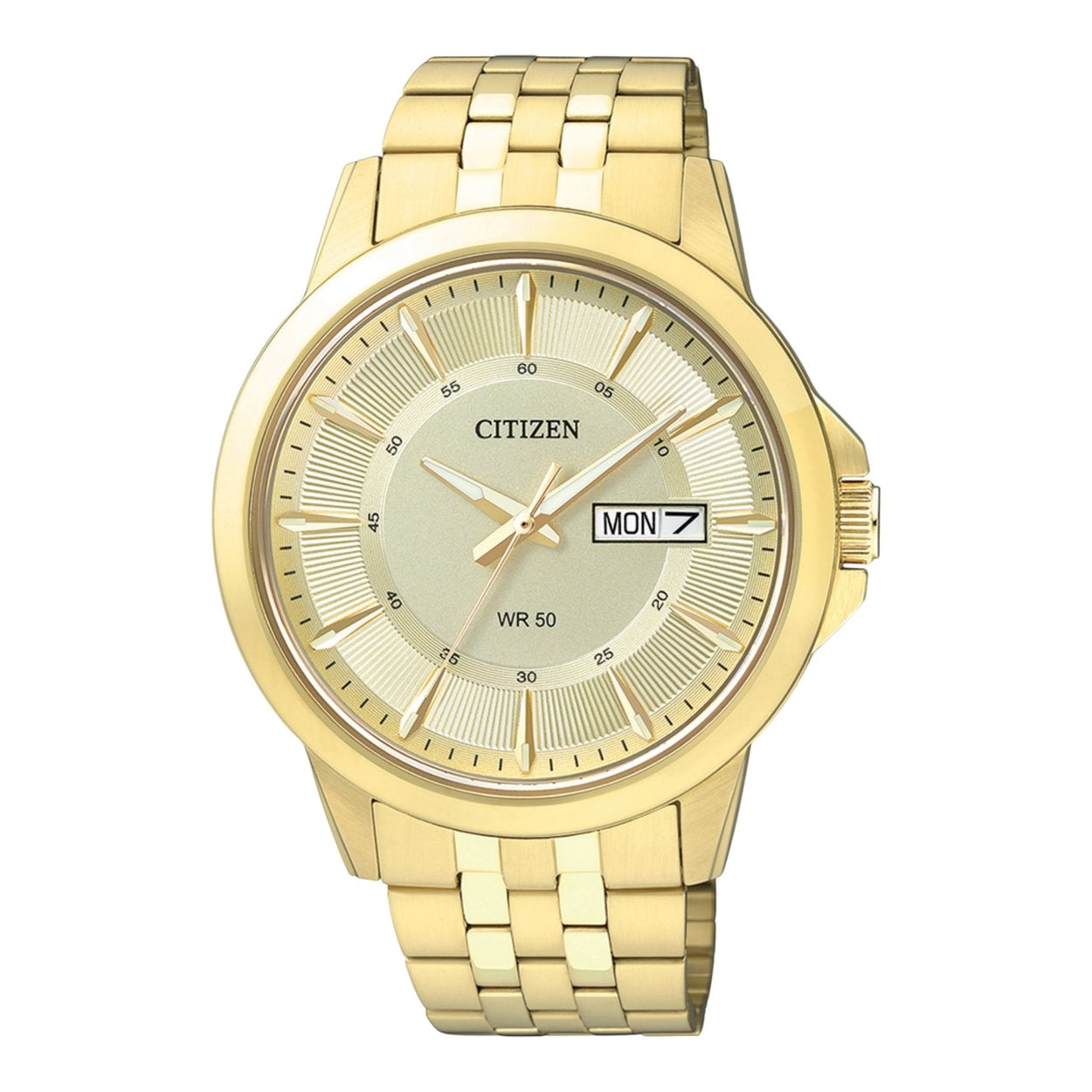 Citizen Dress BF2013-56PE analog herrklocka med guld urtavla och armband i rostfritt stål