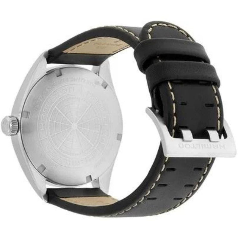 Hamilton Khaki H68551733 analog herrklocka med svart urtavla och armband i läder