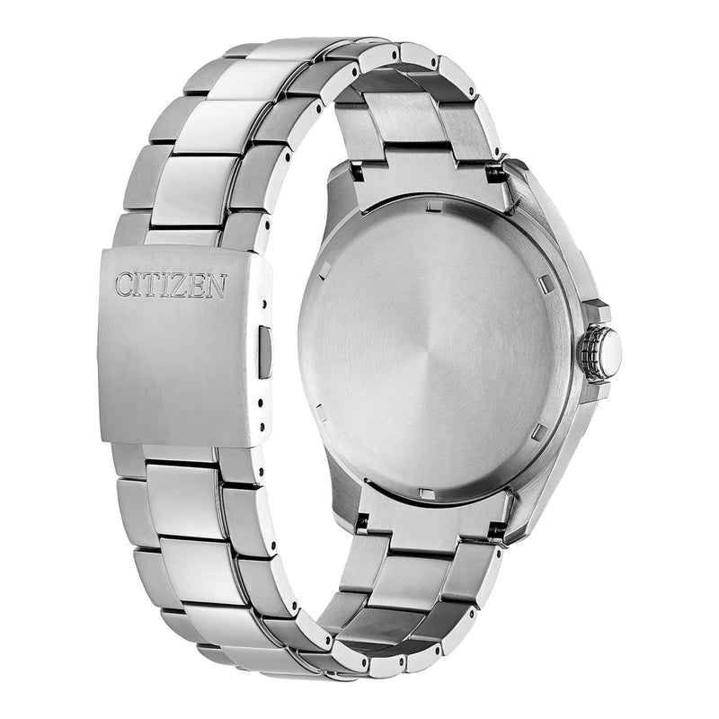 Citizen Eco-Drive BM7470-84E analog herrklocka med svart urtavla och armband i titan