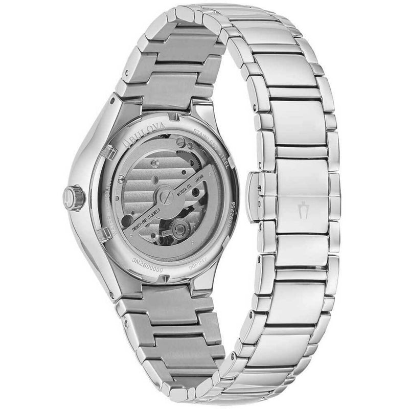Bulova Sutton 96L319 analog damklocka med blå urtavla och armband i rostfritt stål