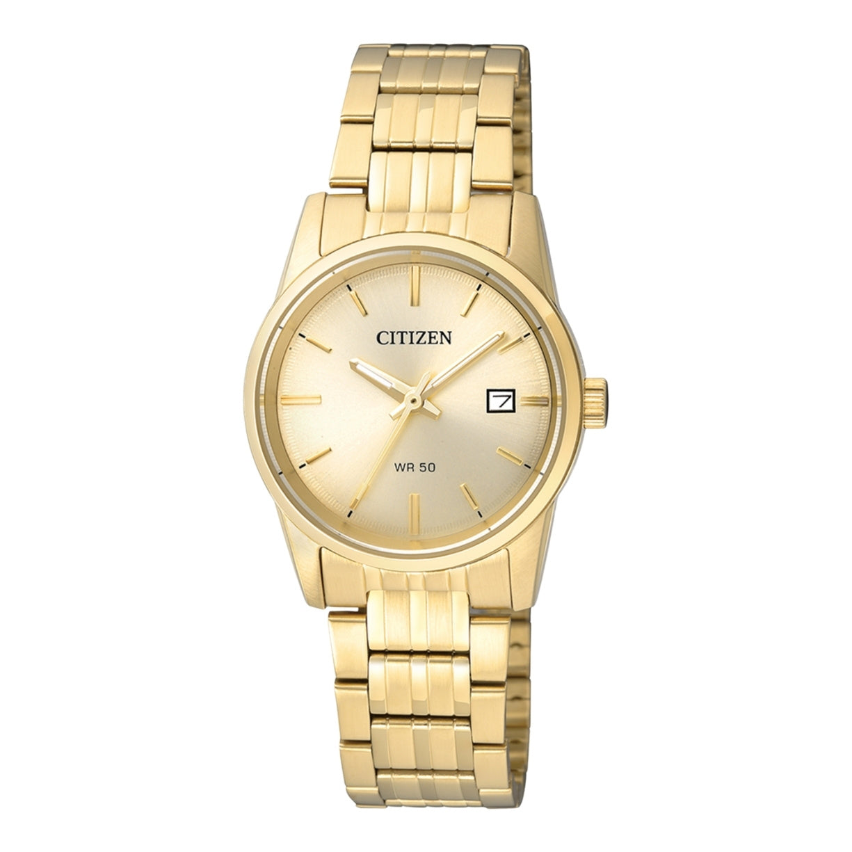 Citizen Classic EU6002-51P analog damklocka med guld urtavla och armband i rostfritt stål
