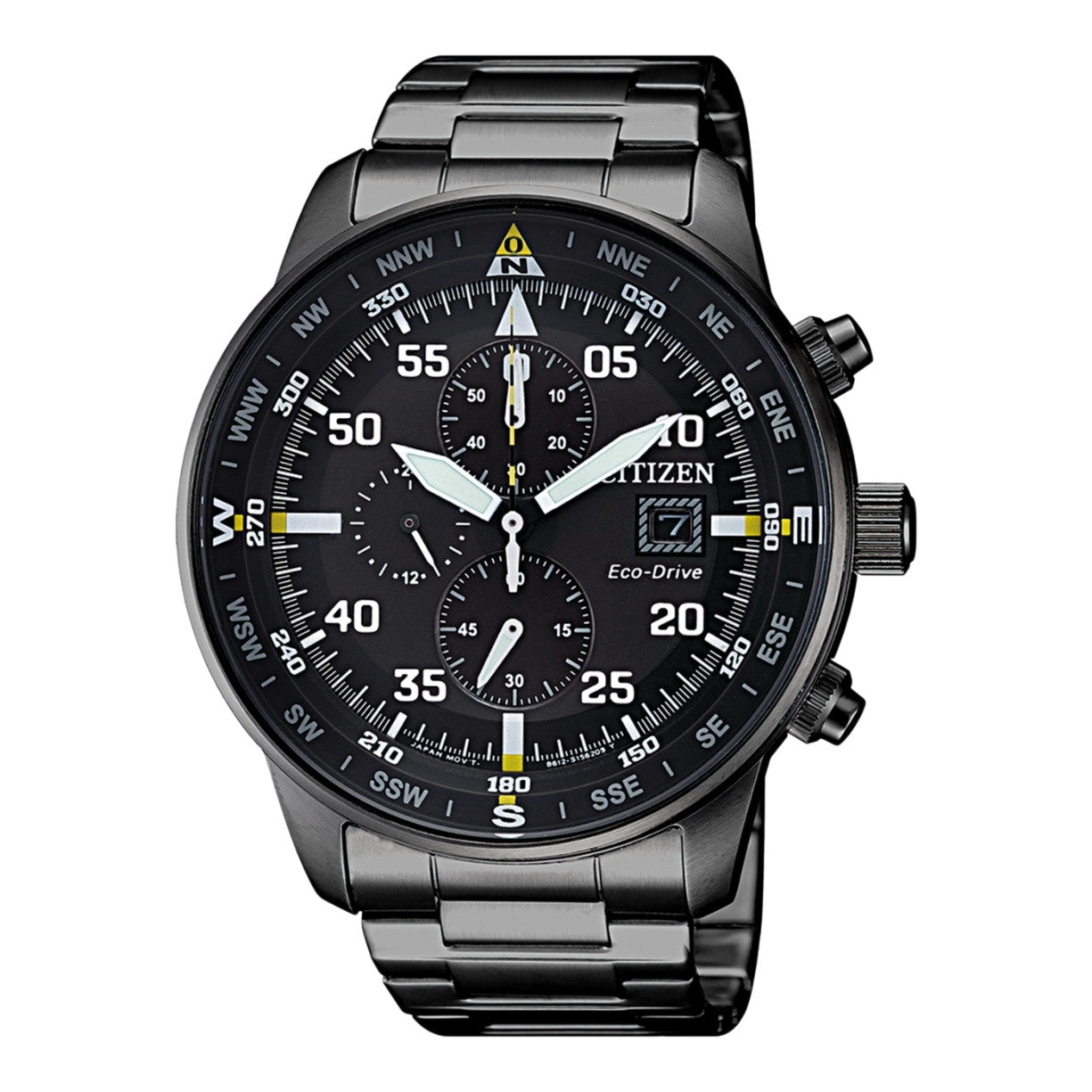 Citizen Eco-Drive Black Chronograph CA0695-84E analog herrklocka med svart urtavla och armband i rostfritt stål
