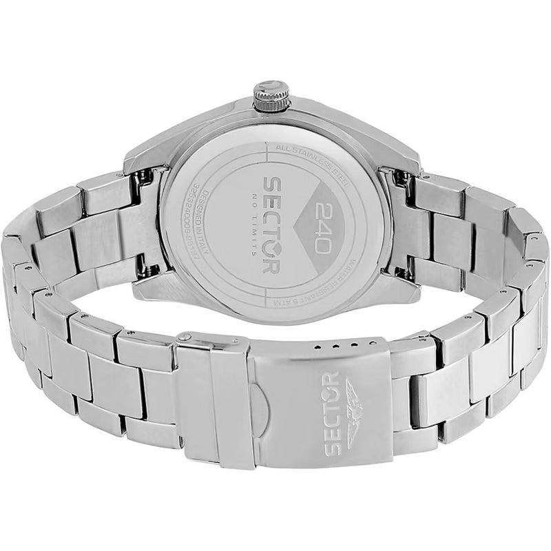 Sector 240 R3253240011 analog herrklocka med svart urtavla och armband i rostfritt stål