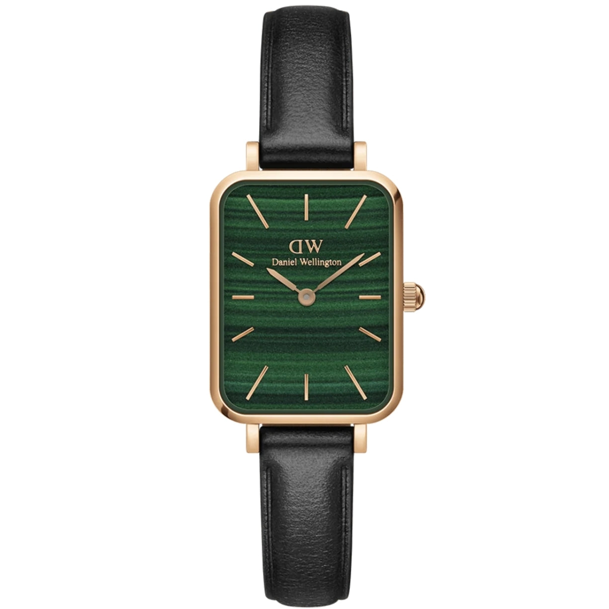 Daniel Wellington Quadro Pressed Sheffield analog damklocka med grön urtavla och armband i läder