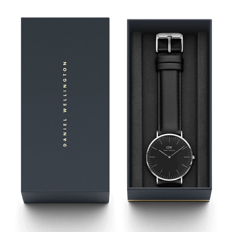 Daniel Wellington Classic Sheffield DW00100145 analog herrklocka med svart urtavla och armband i läder