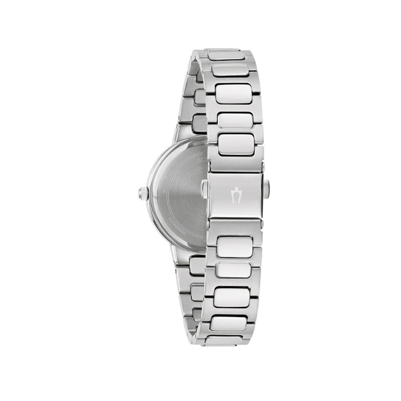Bulova Classic 96L336 analog damklocka med blå urtavla och armband i rostfritt stål