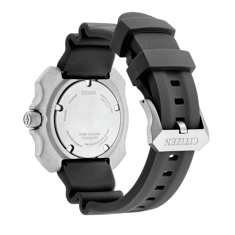 Citizen Eco-drive Promaster Titanium BN0220-16E analog herrklocka med svart urtavla och armband i gummi