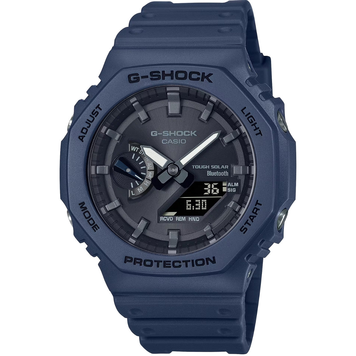 Casio G-Shock GA-B2100-2AER analog herrklocka med svart urtavla och armband i resin