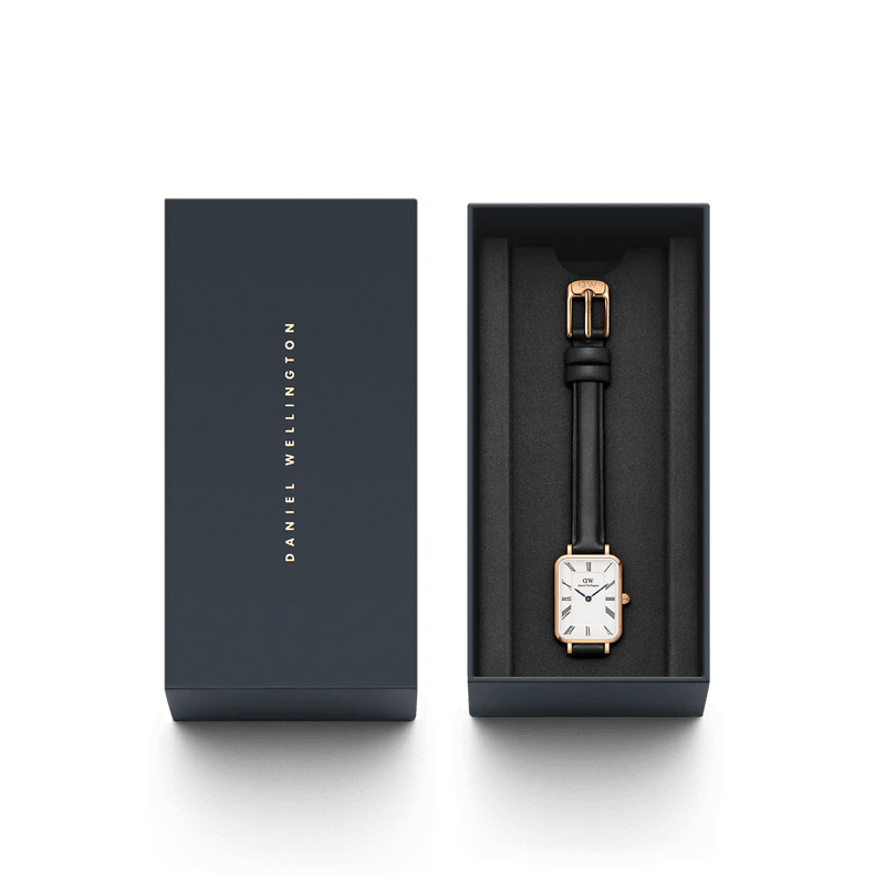 Daniel Wellington Quadro Roman Numerals Sheffield DW00100689 analog damklocka med vit urtavla och armband i läder