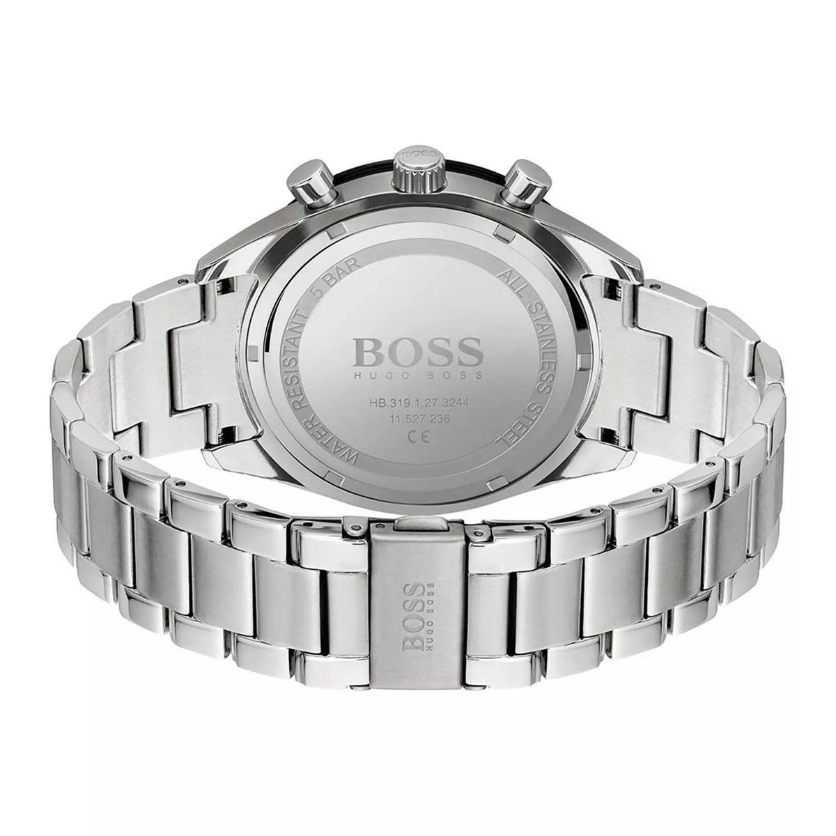 Hugo Boss Santiago 1513862 analog herrklocka med svart urtavla och armband i rostfritt stål
