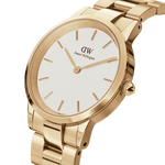 Daniel Wellington Iconic Link Ø28mm DW00100567 analog damklocka med vit urtavla och armband i rostfritt stål