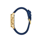 Bulova Marine Star 97B168 analog herrklocka med mörk blå urtavla och armband i skinn