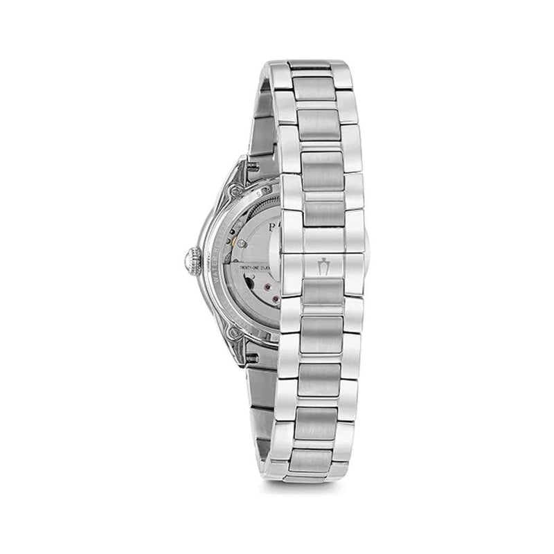 Bulova Sutton Ladies 98P170 analog damklocka med vit urtavla och armband i rostfritt stål