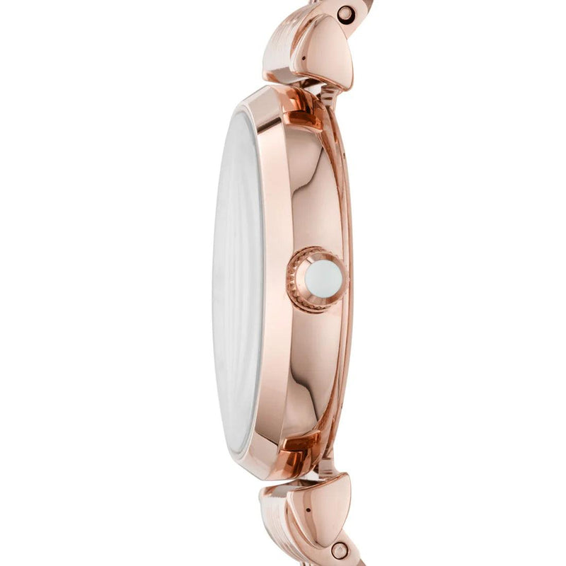 Emporio Armani AR11316 analog damklocka med vit urtavla och armband i rostfritt stål