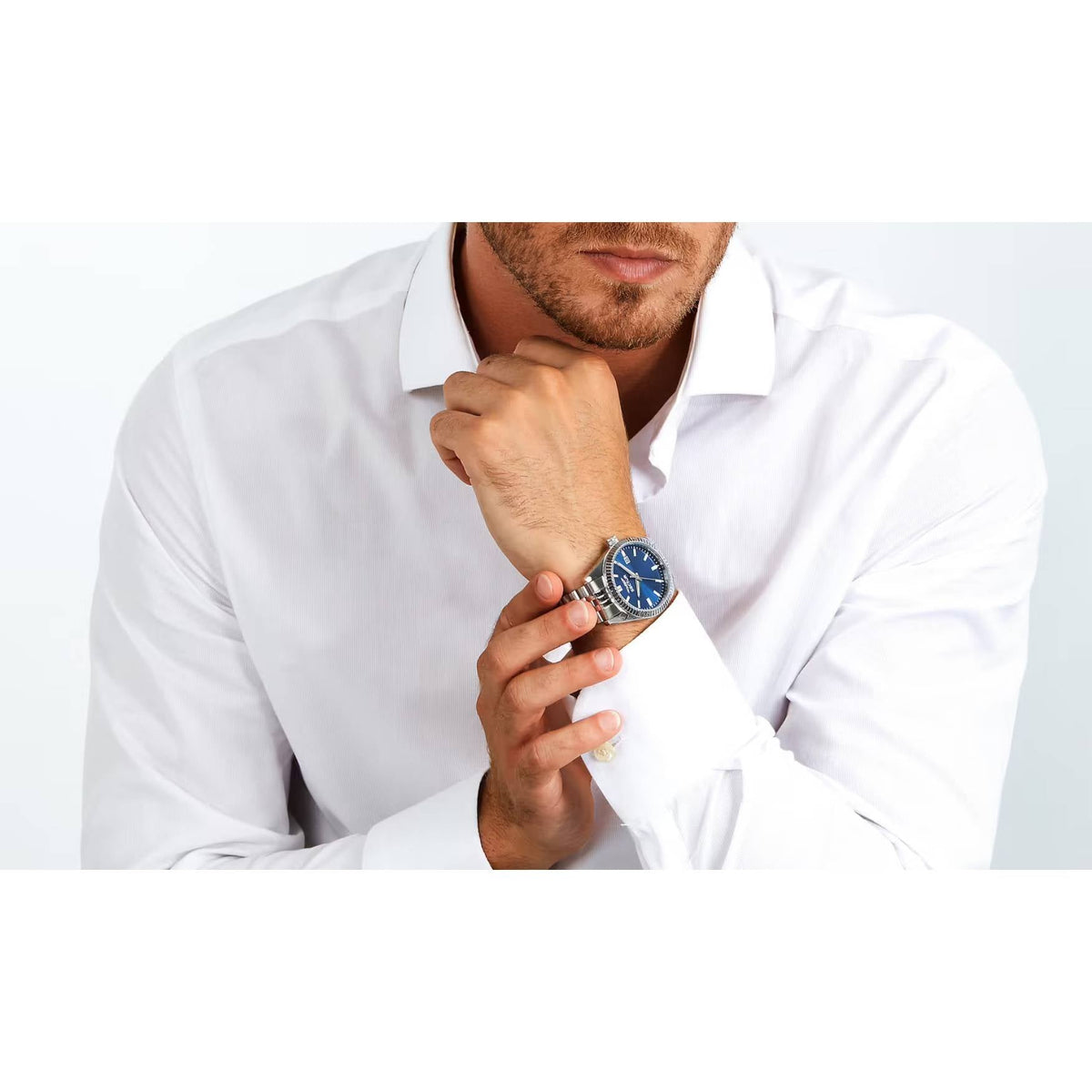 Sector 240 Herrklocka R3253240013 analog herrklocka med blå urtavla och armband i rostfritt stål