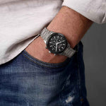 Sector 270 Kronograf R3253578029 analog herrklocka med svart urtavla och armband i rostfritt stål