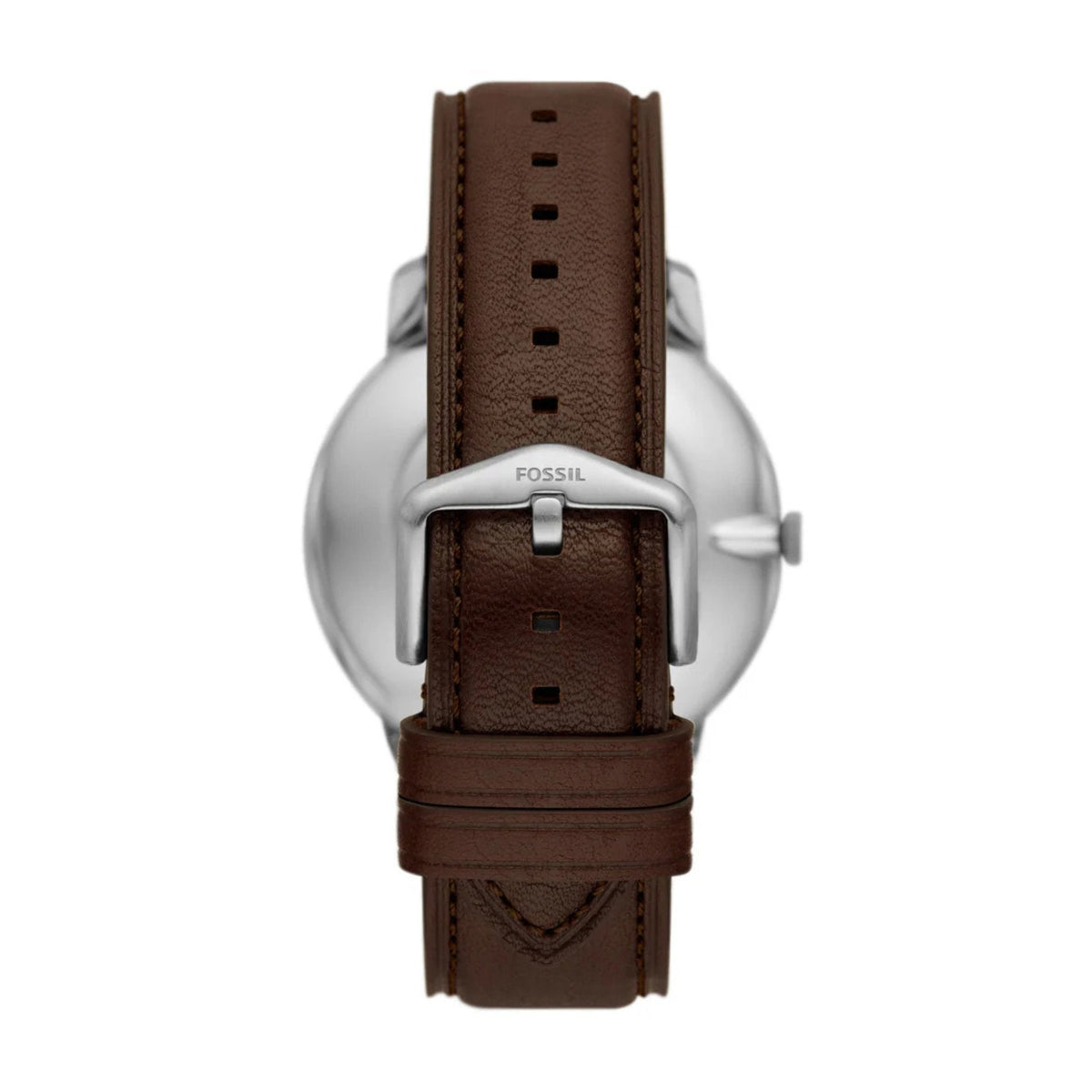 Fossil Minimalist FS6019SET analog herrklocka med brun urtavla och armband i läder