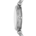 Fossil Carlie ES5315SET analog damklocka med vit urtavla och armband i rostfritt stål