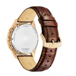 Citizen Eco Drive Chrono CA4593-15A analog herrklocka med vit urtavla och armband i läder