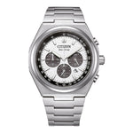 Citizen Eco Drive Super Titanium CA4610-85A analog herrklocka med vit urtavla och armband i titan