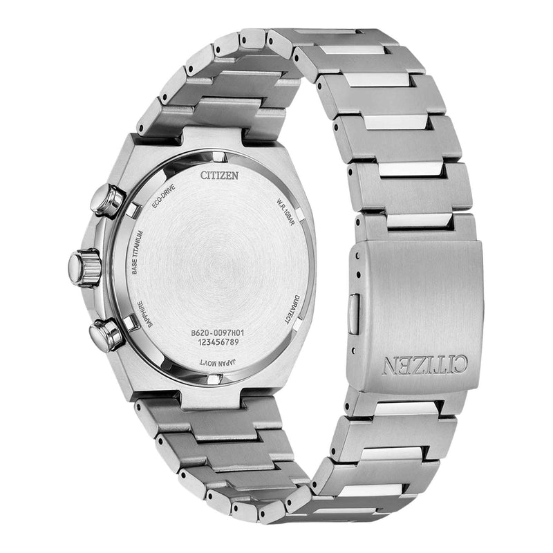 Citizen Eco Drive Super Titanium CA4610-85A analog herrklocka med vit urtavla och armband i titan