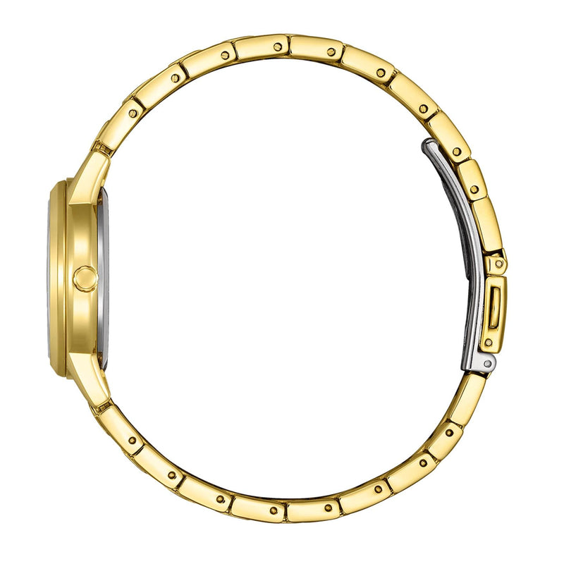 Citizen Eco Drive FE1242-78D analog damklocka med vit urtavla och armband i rostfritt stål