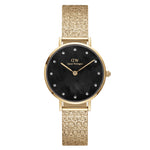 Daniel Wellington Petite Lumine DW00100595 analog damklocka med svart urtavla och armband i rostfritt stål