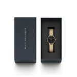 Daniel Wellington Petite Lumine DW00100595 analog damklocka med svart urtavla och armband i rostfritt stål