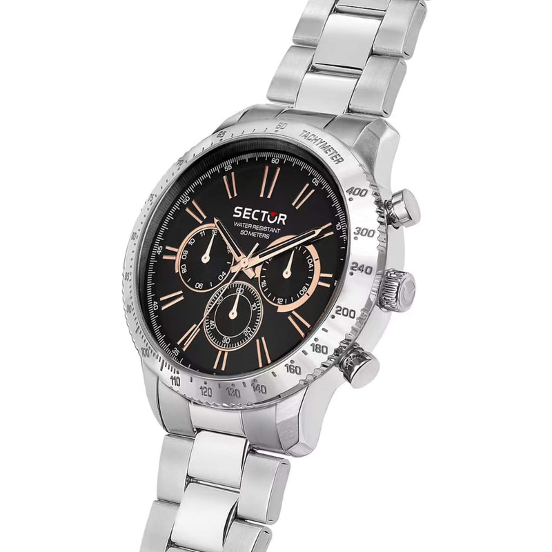 Sector 270 Watch R3253578028 analog herrklocka med svart urtavla och armband i rostfritt stål