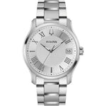 Bulova Classic 96B391 analog herrklocka med silver urtavla och armband i rostfritt stål