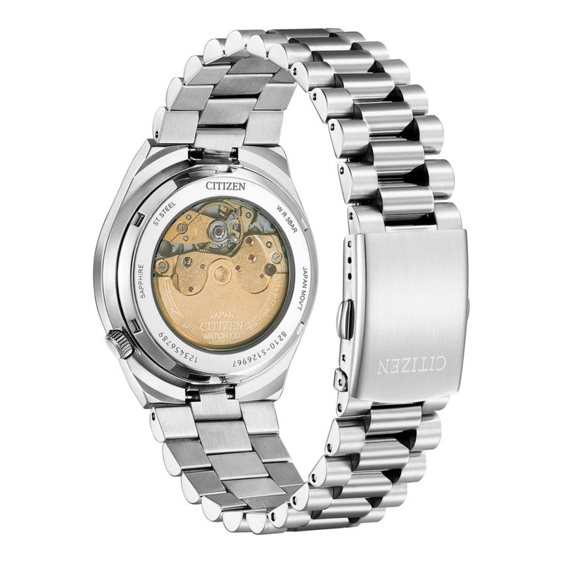 Citizen Tsuyosa Automatisk herrklocka NJ0150-81L analog herrklocka med blå urtavla och armband i rostfritt stål