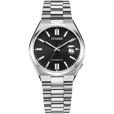 Citizen Tsuyosa automatisk NJ0150-81E analog herrklocka med svart urtavla och armband i rostfritt stål