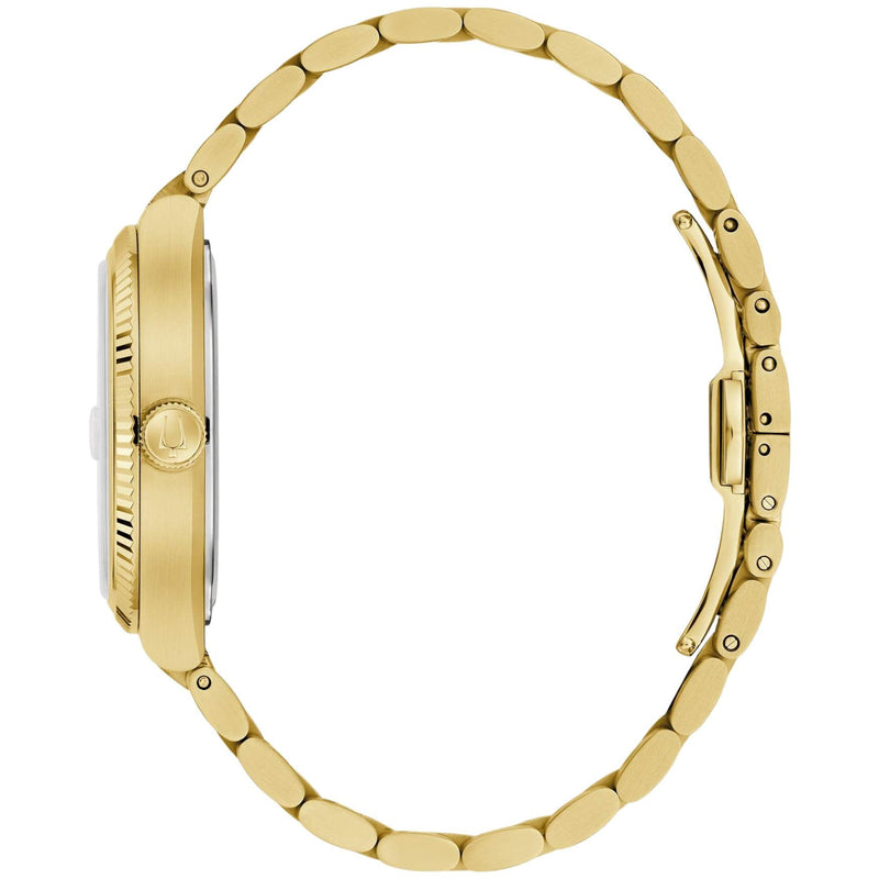 Bulova Classic Super Seville 97B223 analog unisexklocka med vit urtavla och armband i rostfritt stål