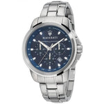 Maserati Successo R8873621002 analog herrklocka med blå urtavla och armband i rostfritt stål