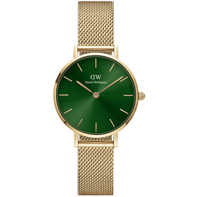 Daniel Wellington Petite Emerald DW00100479 analog damklocka med grön urtavla och armband i rostfritt stål