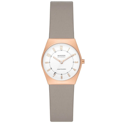 Skagen Grenen Lille SKW3079 analog damklocka med vit urtavla och armband i läder