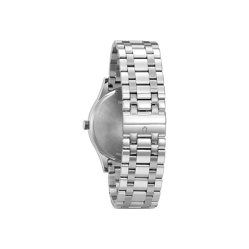 Bulova Bracelet 96B261 analog herrklocka med grå urtavla och armband i rostfritt stål