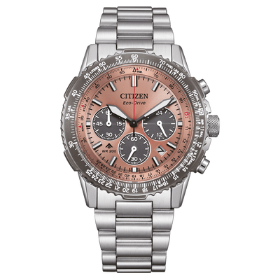Citizen Promaster Sky Ø40mm CA4664-60X analog herrklocka med brun urtavla och armband i rostfritt stål