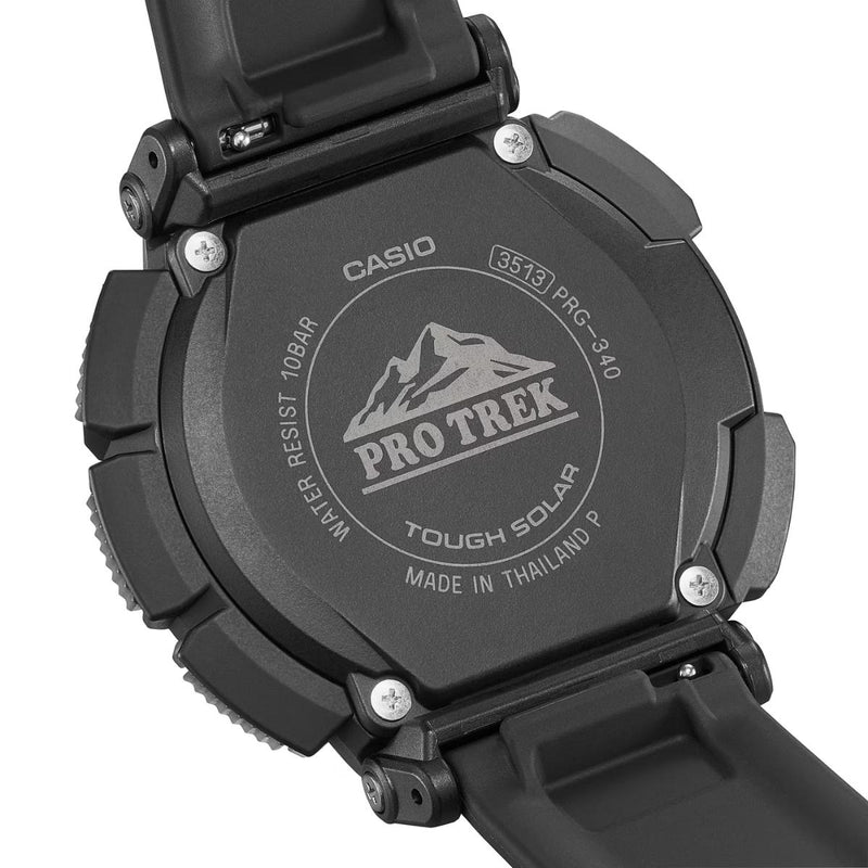 Casio PRO TREK PRG-340-1ER digital unisexklocka med svart urtavla och armband i resin