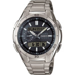 Casio Wave Ceptor WVA-M650TD-1AER digital herrklocka med grå urtavla och armband i titan