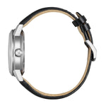 Citizen Automatisk Herrklocka NJ0210-05E analog herrklocka med svart urtavla och armband i läder