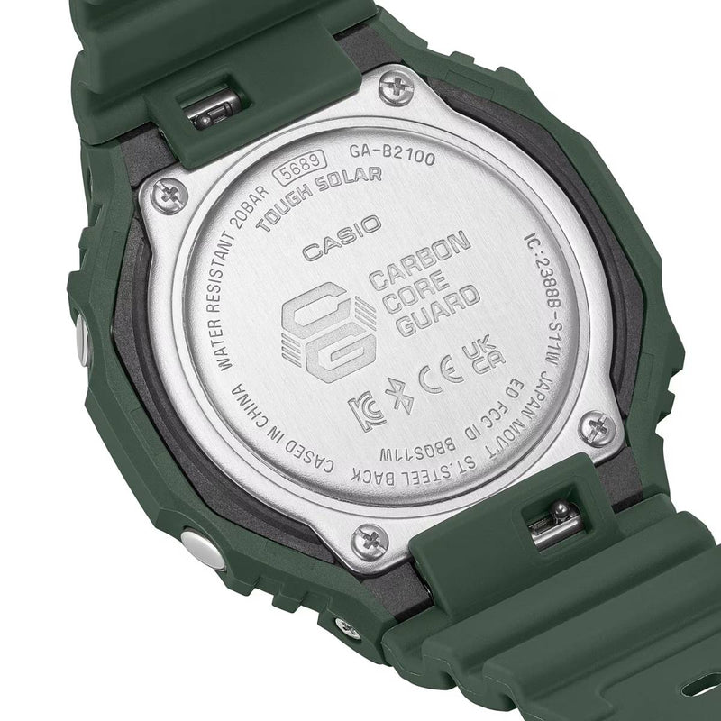 Casio G-Shock GA-B2100-3AER analog herrklocka med svart urtavla och armband i gummi