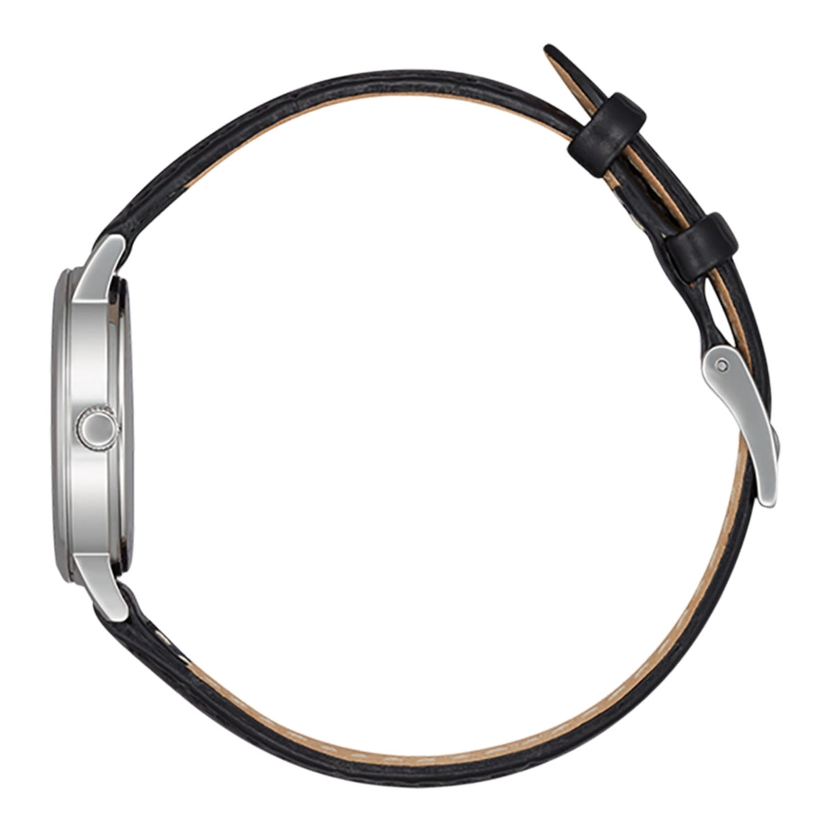 Citizen Classic EU6090-03A analog damklocka med vit urtavla och armband i läder