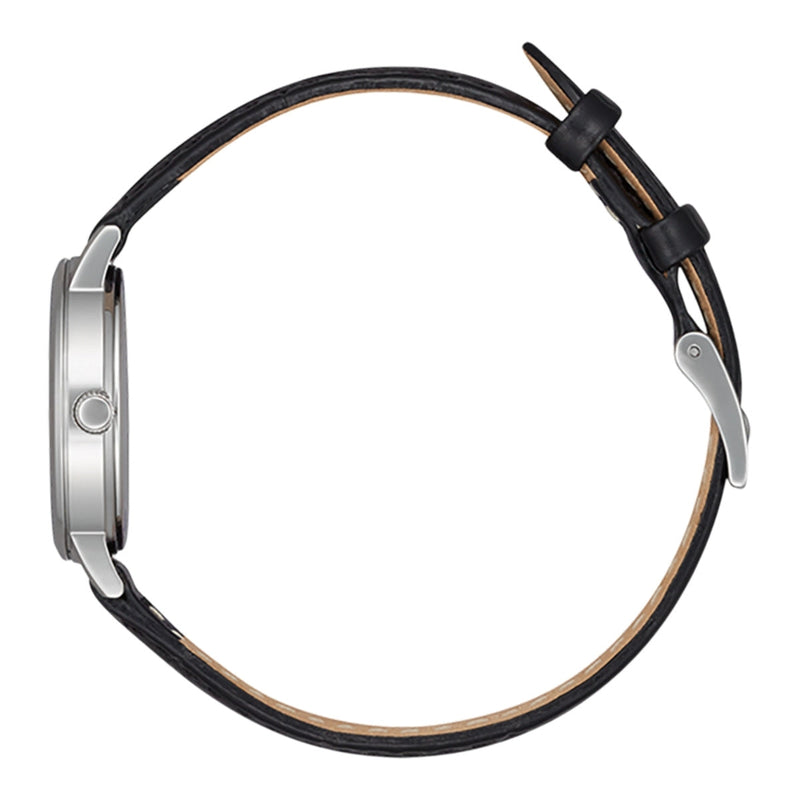 Citizen Classic EU6090-03A analog damklocka med vit urtavla och armband i läder