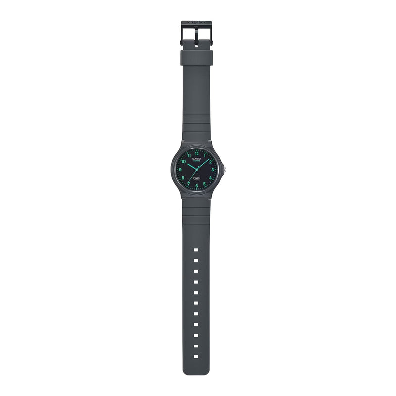 Casio Timeless MQ-24B-8BEF analog unisexklocka med svart urtavla och armband i resin